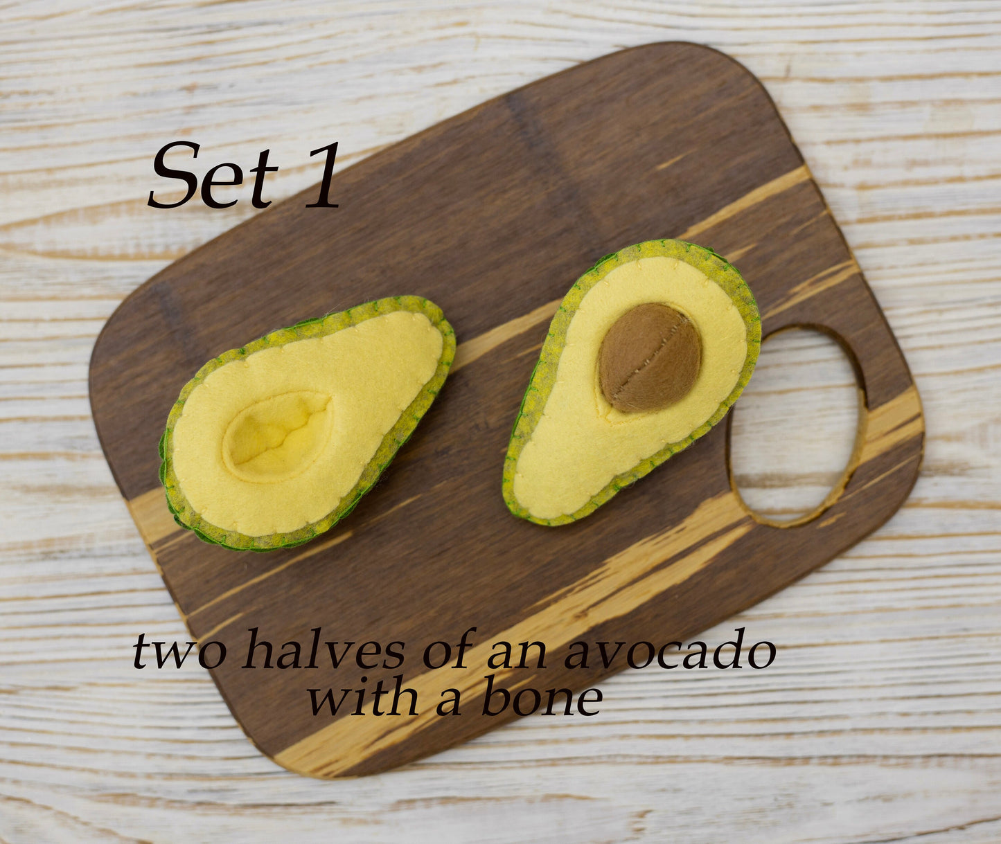 Avocado felt fruits