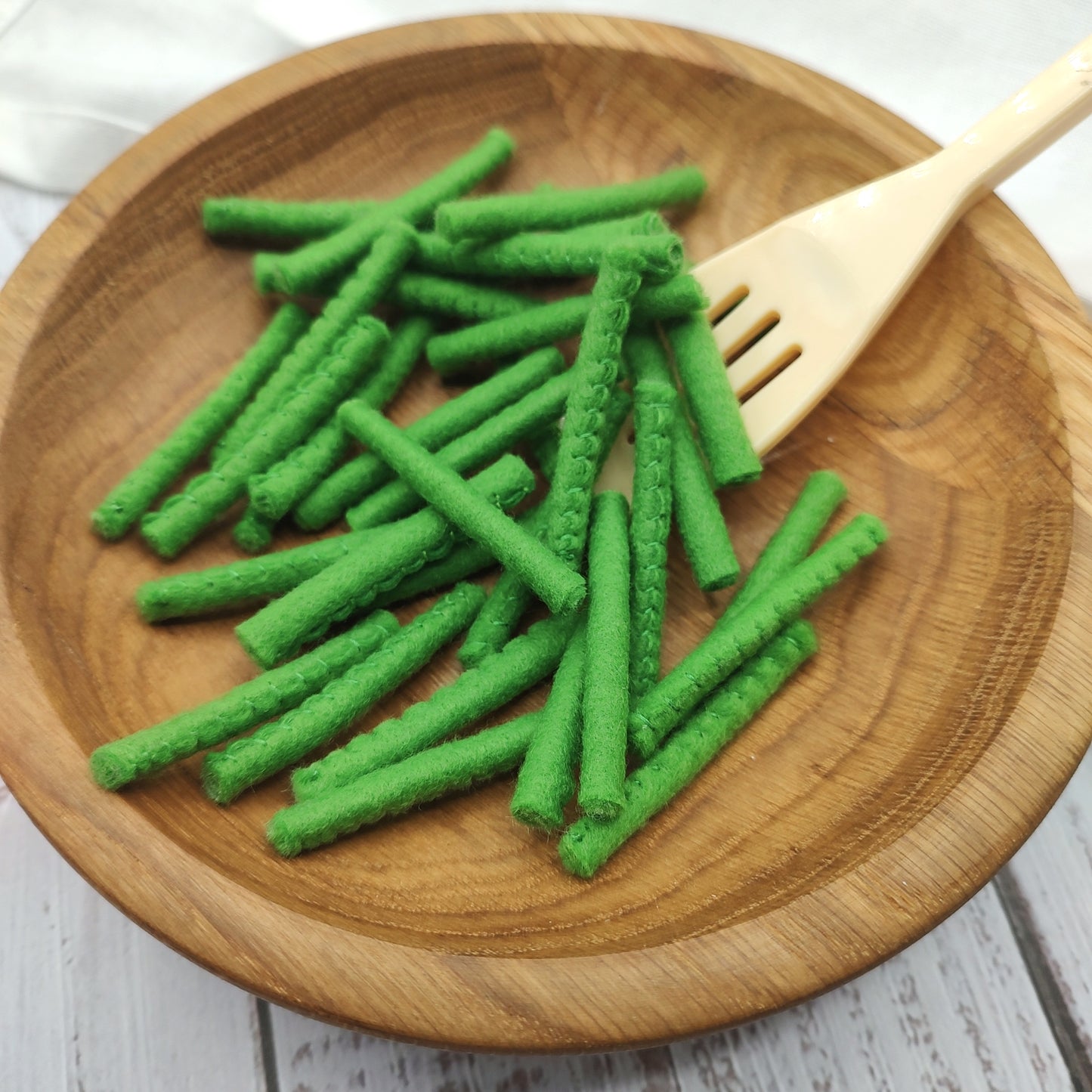 Green bean felt play food vegetable