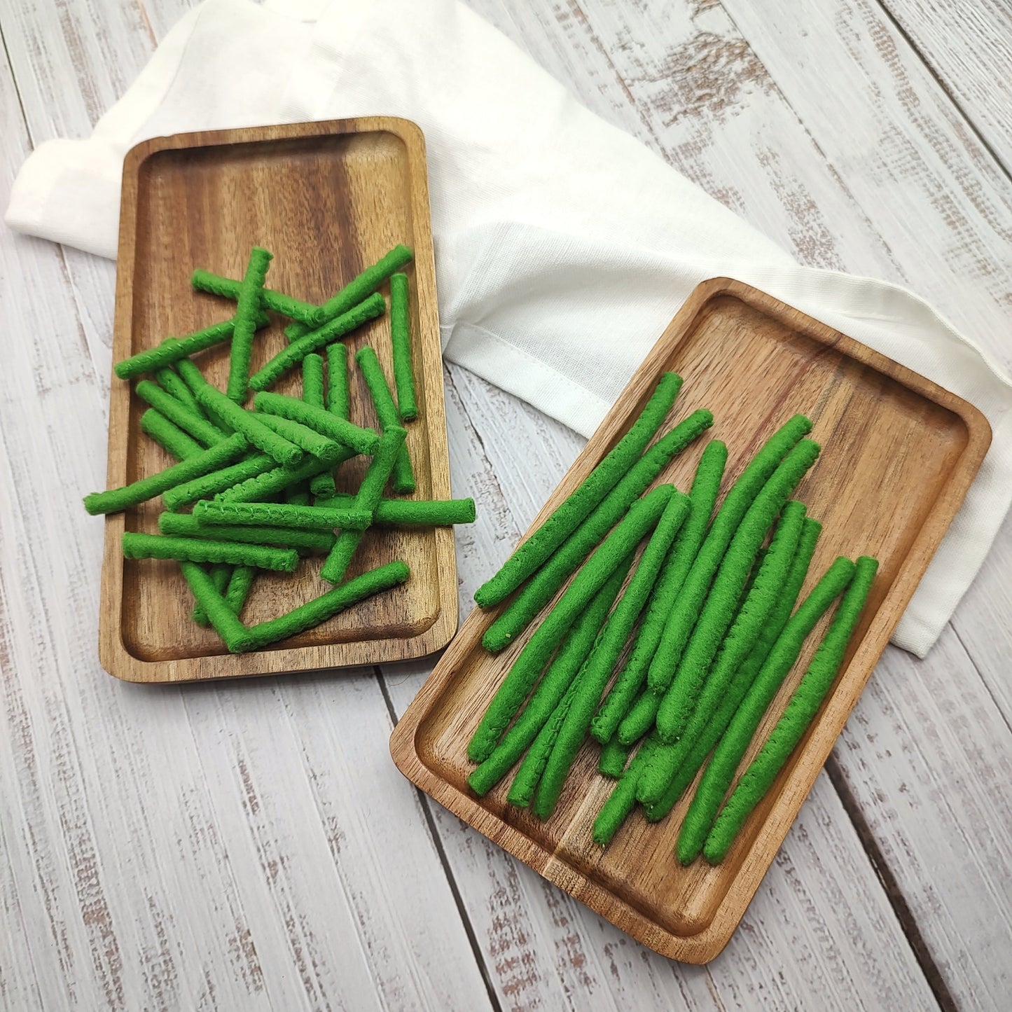 Green bean felt play food vegetable