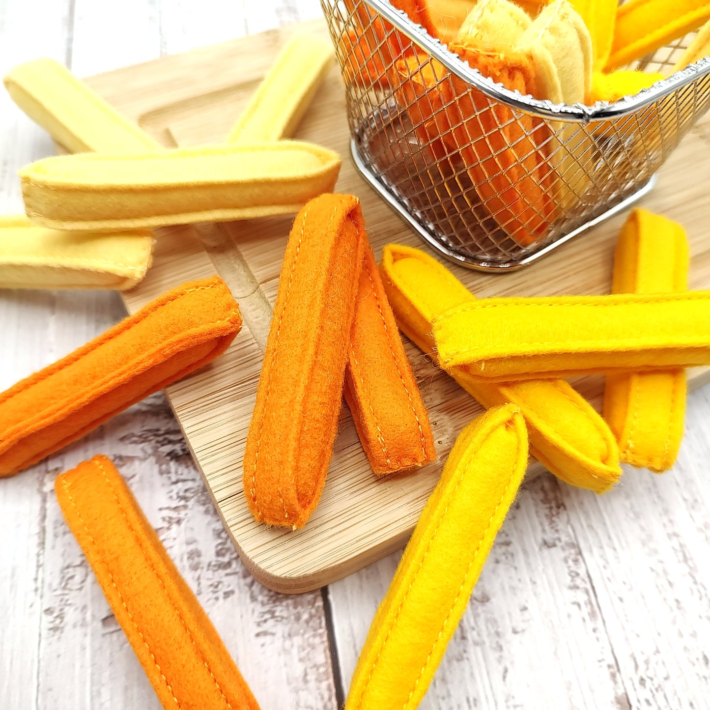 French fries, roasted sweet potato play food