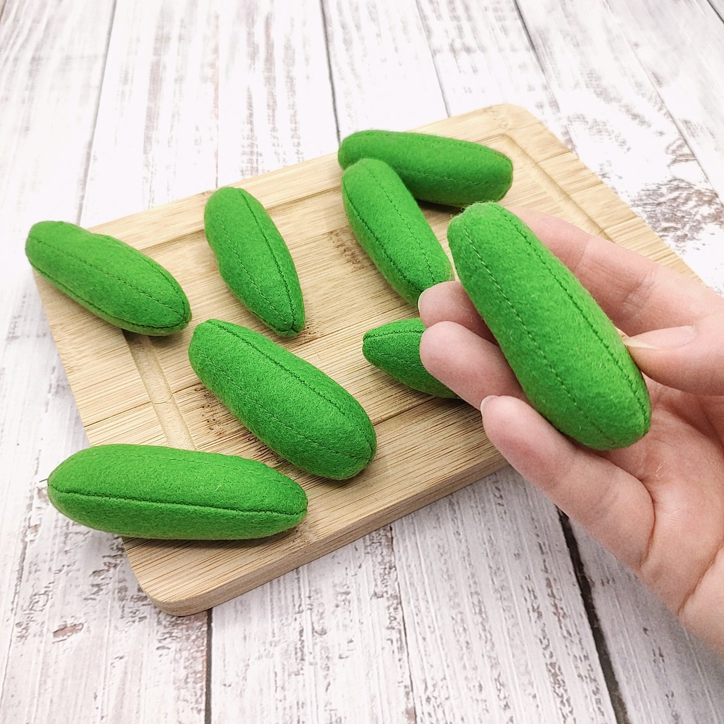 Mini cucumber felt play food vegetable