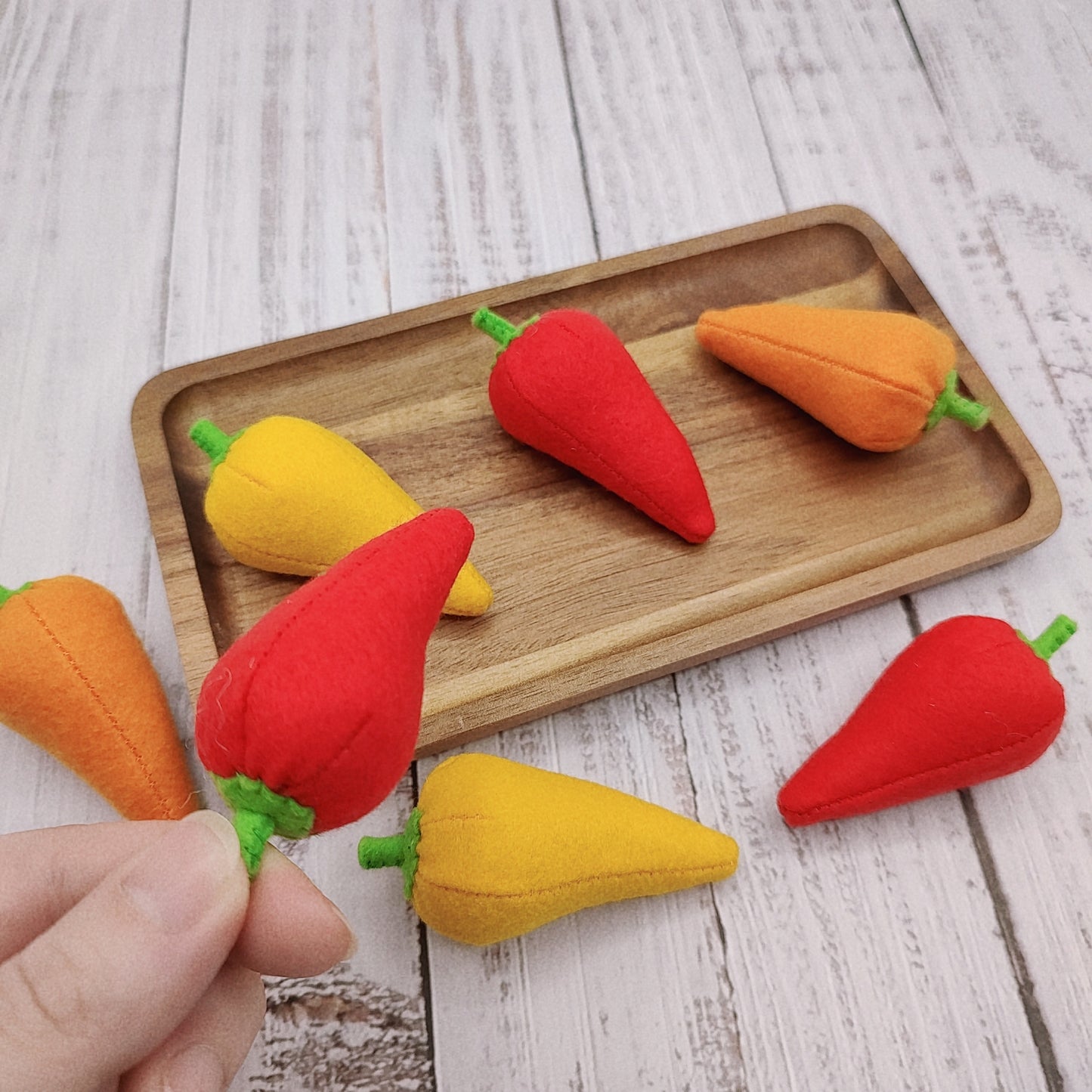 Mini sweet pepper felt play food vegetable