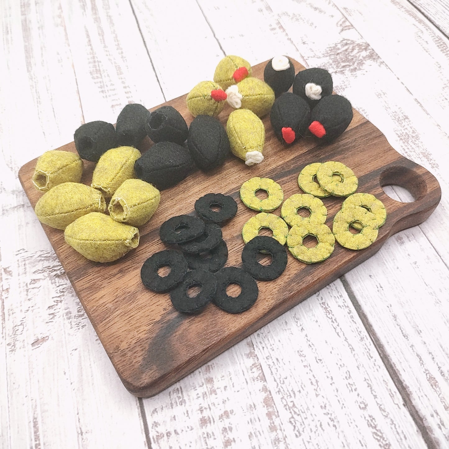 Felt olives (whole and stuffed)