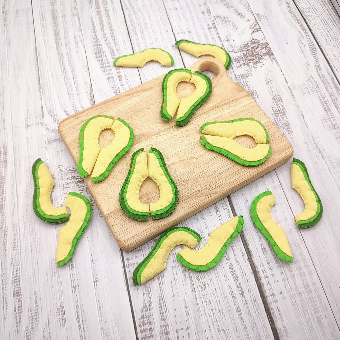 Avocado slice felt play food vegetable