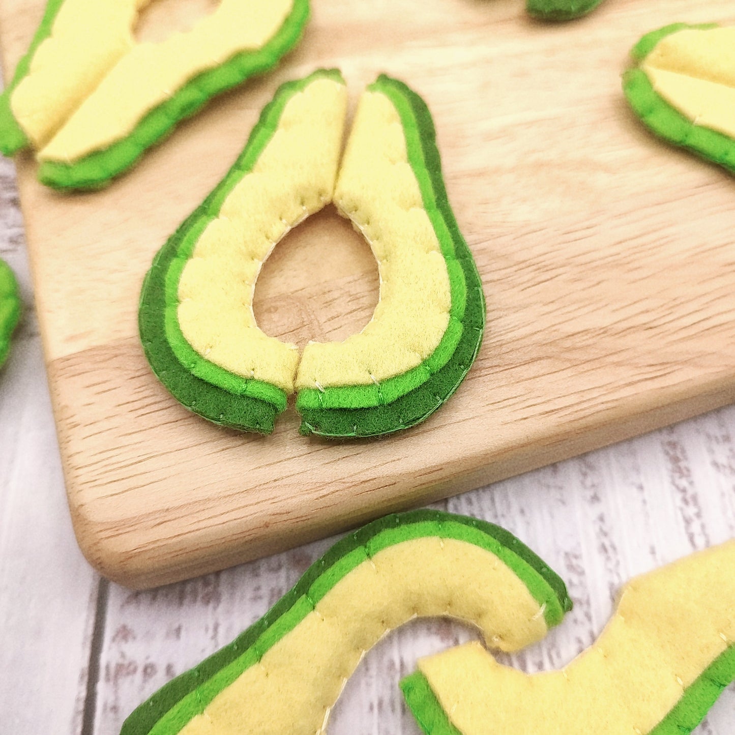 Avocado slice felt play food vegetable