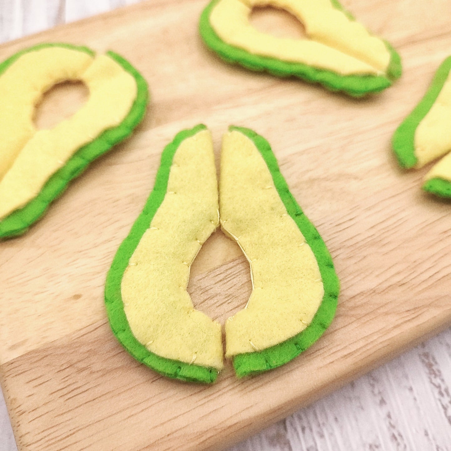 Avocado slice felt play food vegetable