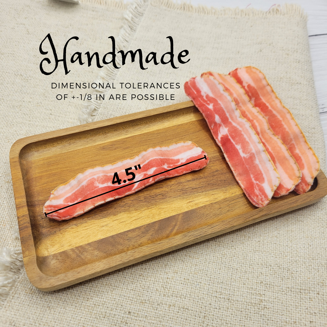 Bacon strips plush food breakfast toy Pretend play kids kitchen