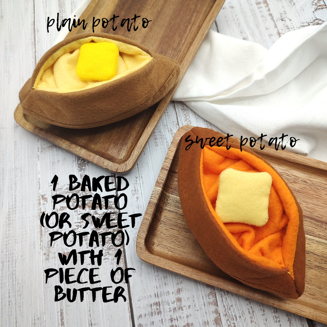 Sweet potato plush toy with butter topping