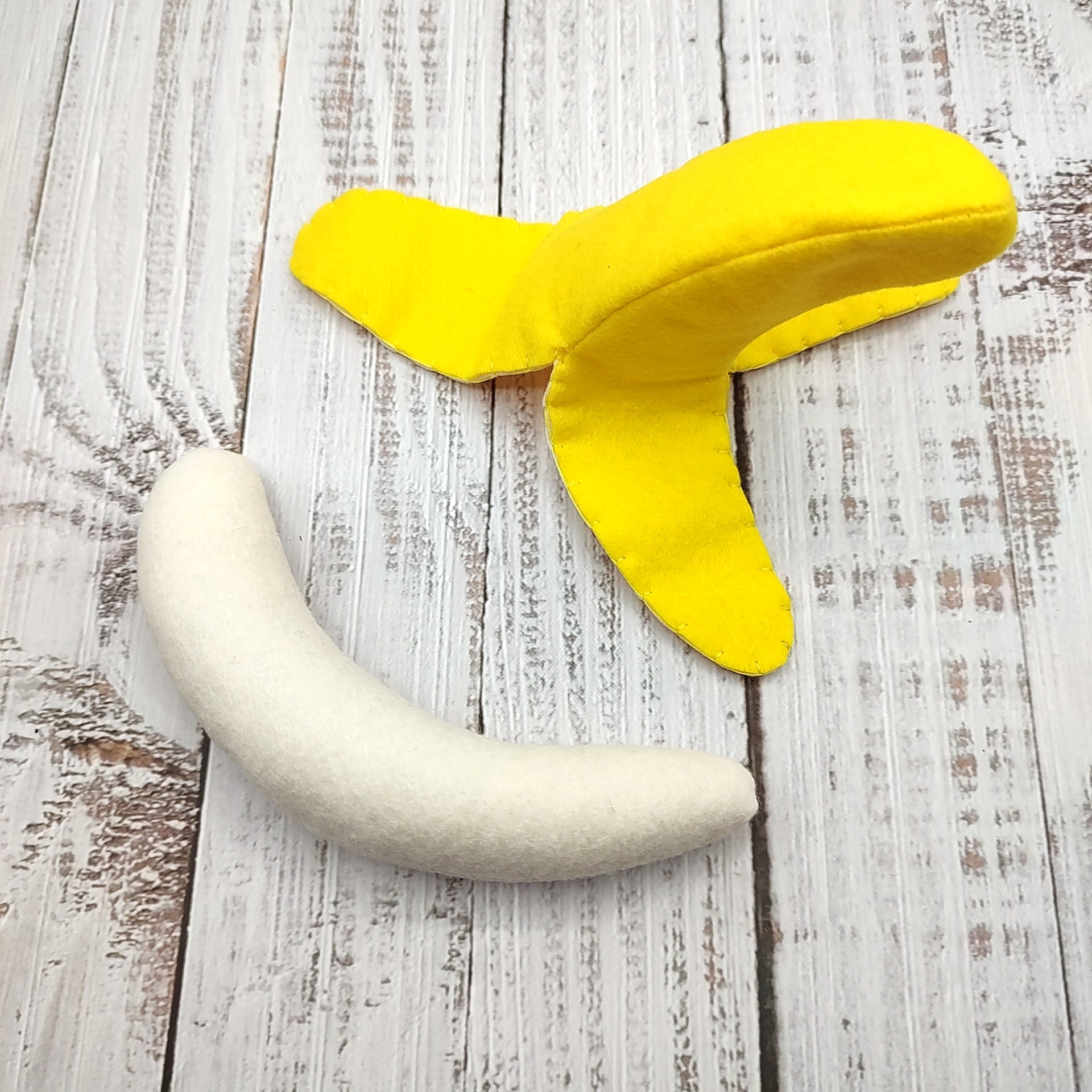 Pretend play felt banana fruit toy