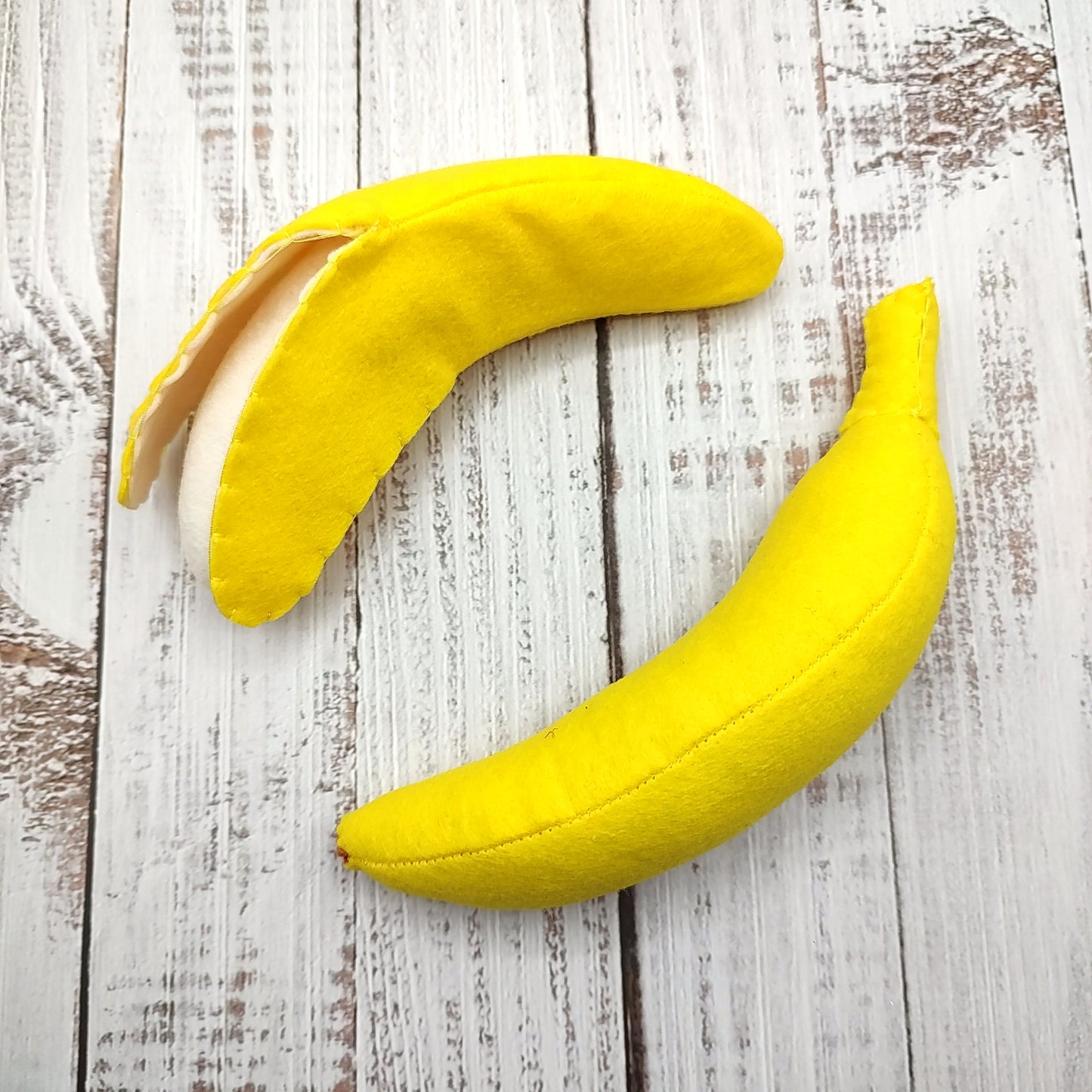 Banana plush food toy with other pretend play fruits