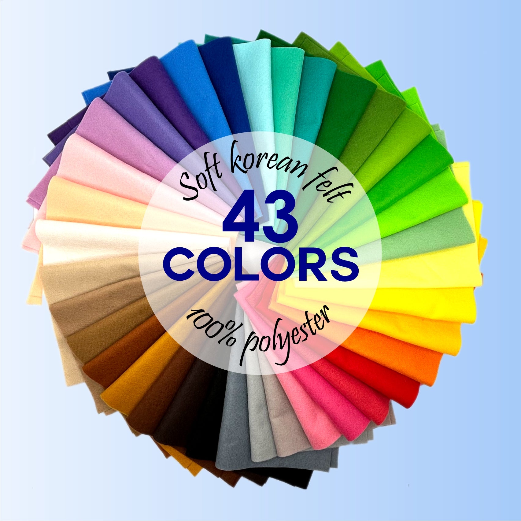Array of felt sheets in bright craft colors