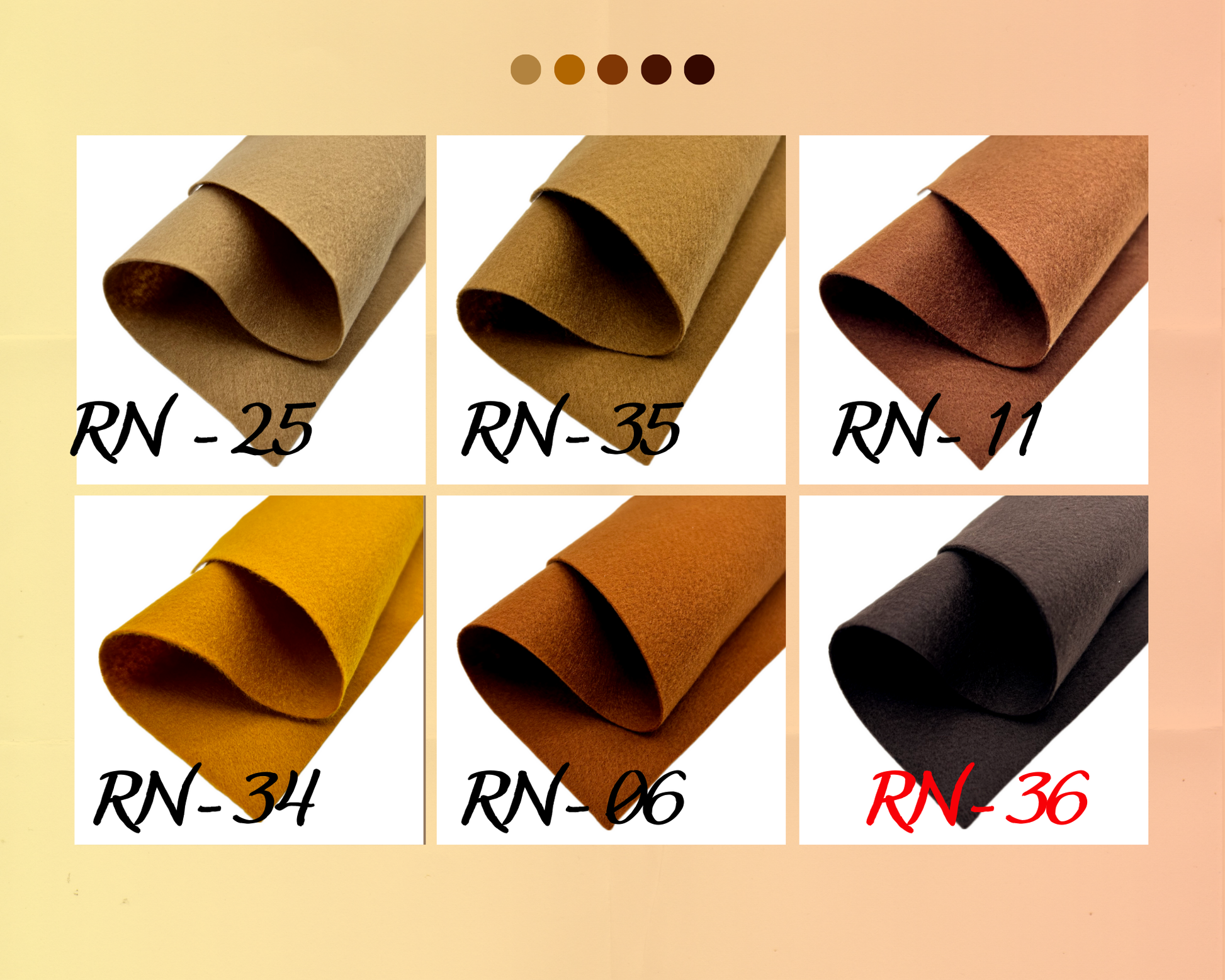 Felt sheet of brown palette 