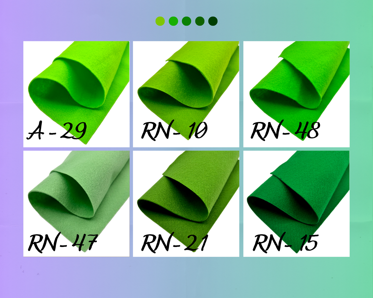 Soft felt sheets in geen