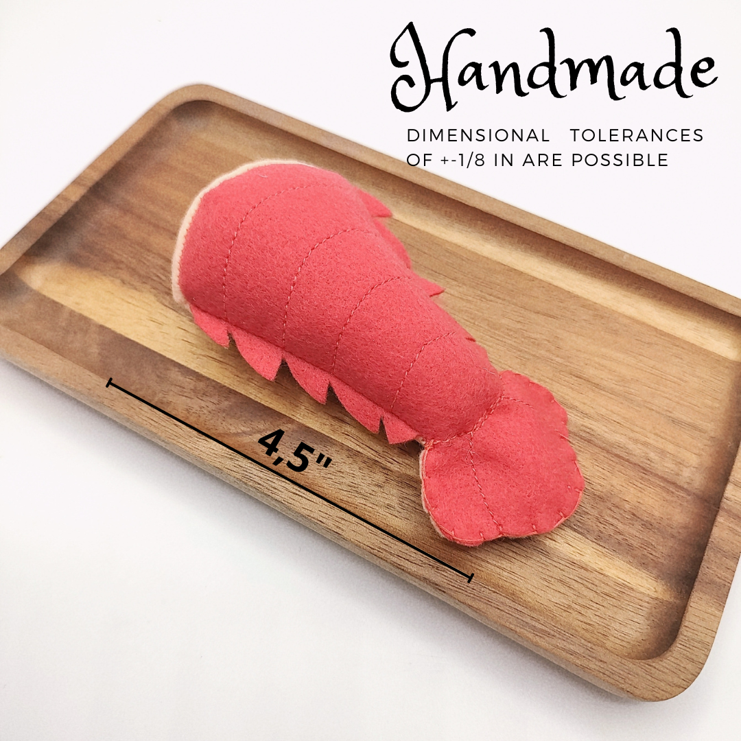 Soft lobster tail plush toy for kids play kitchen