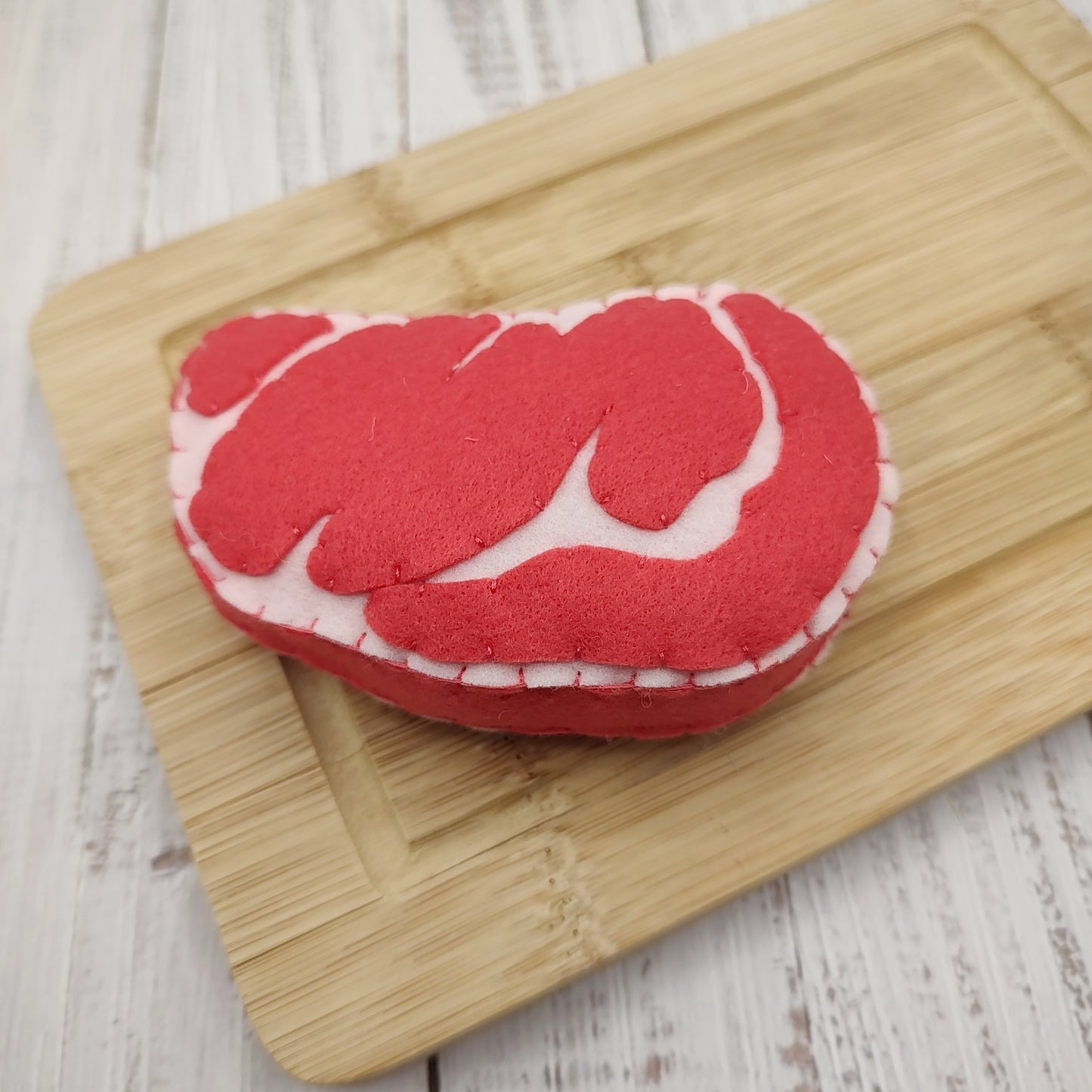 Soft Felt Rib-Eye Steak Plush Toy for Imaginative Play