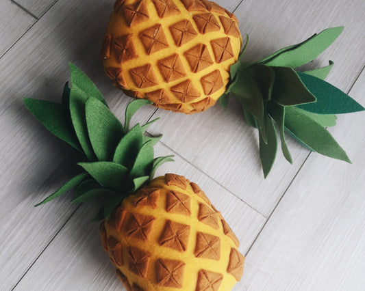 Pineapple felt plush food toy pretend play kids kitchen