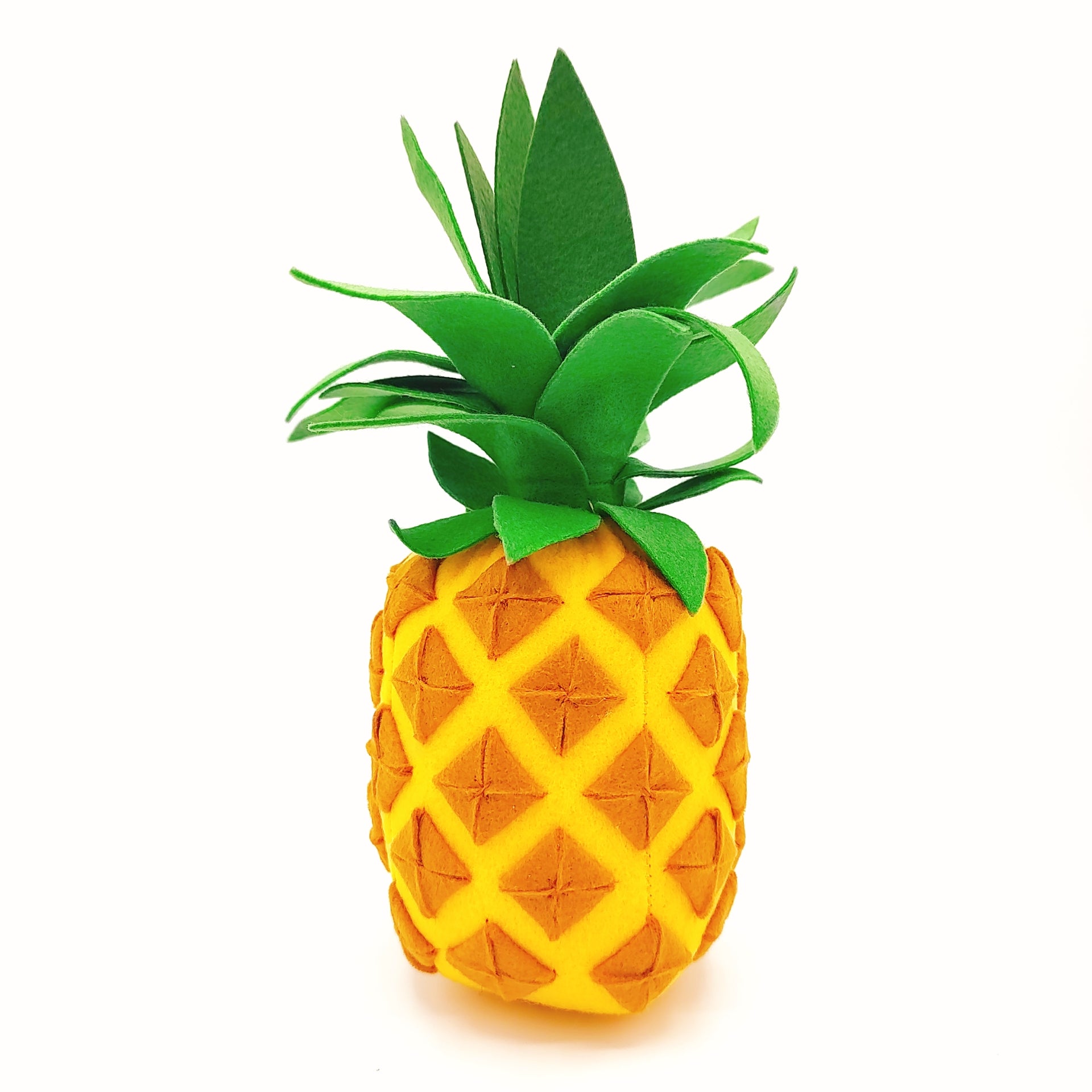 Pineapple plush food toy on white background