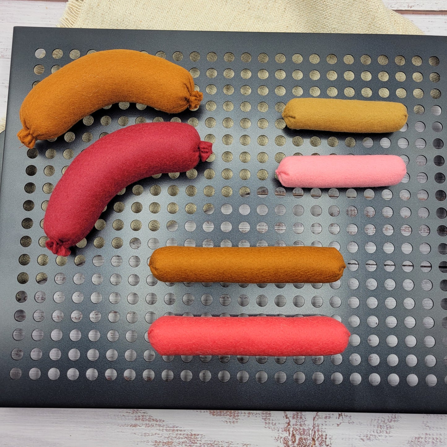 Kids cooking toy felt sausage pretend meal accessory