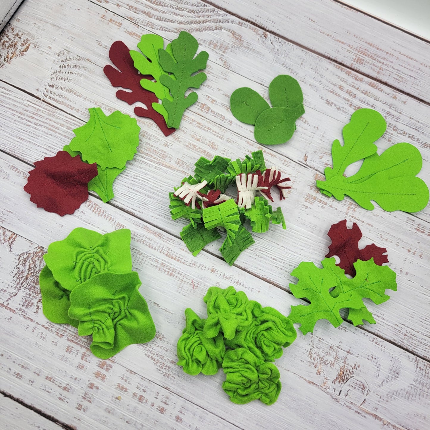 Soft salad leaves plush toy for kids play kitchen