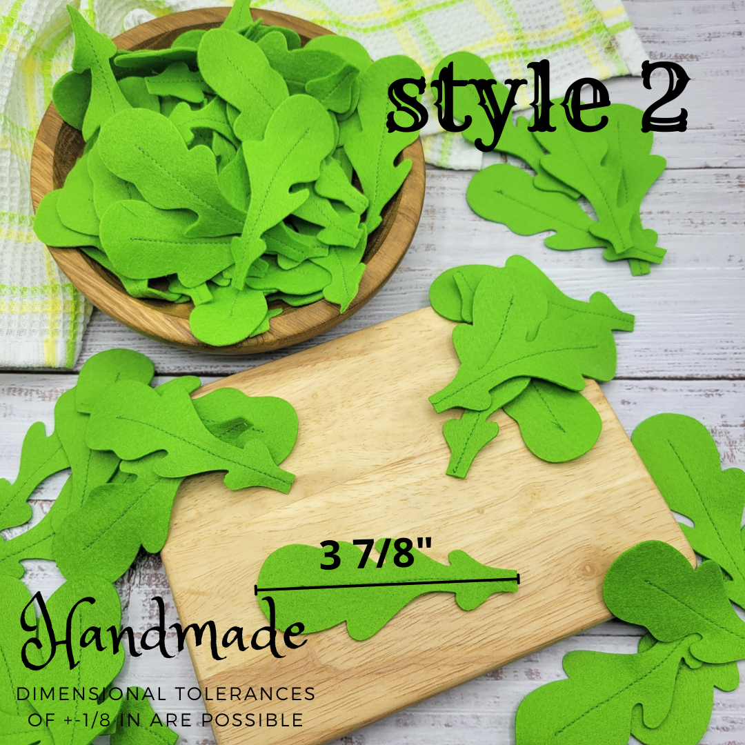 Salad leaves plush food toy with other pretend play foods