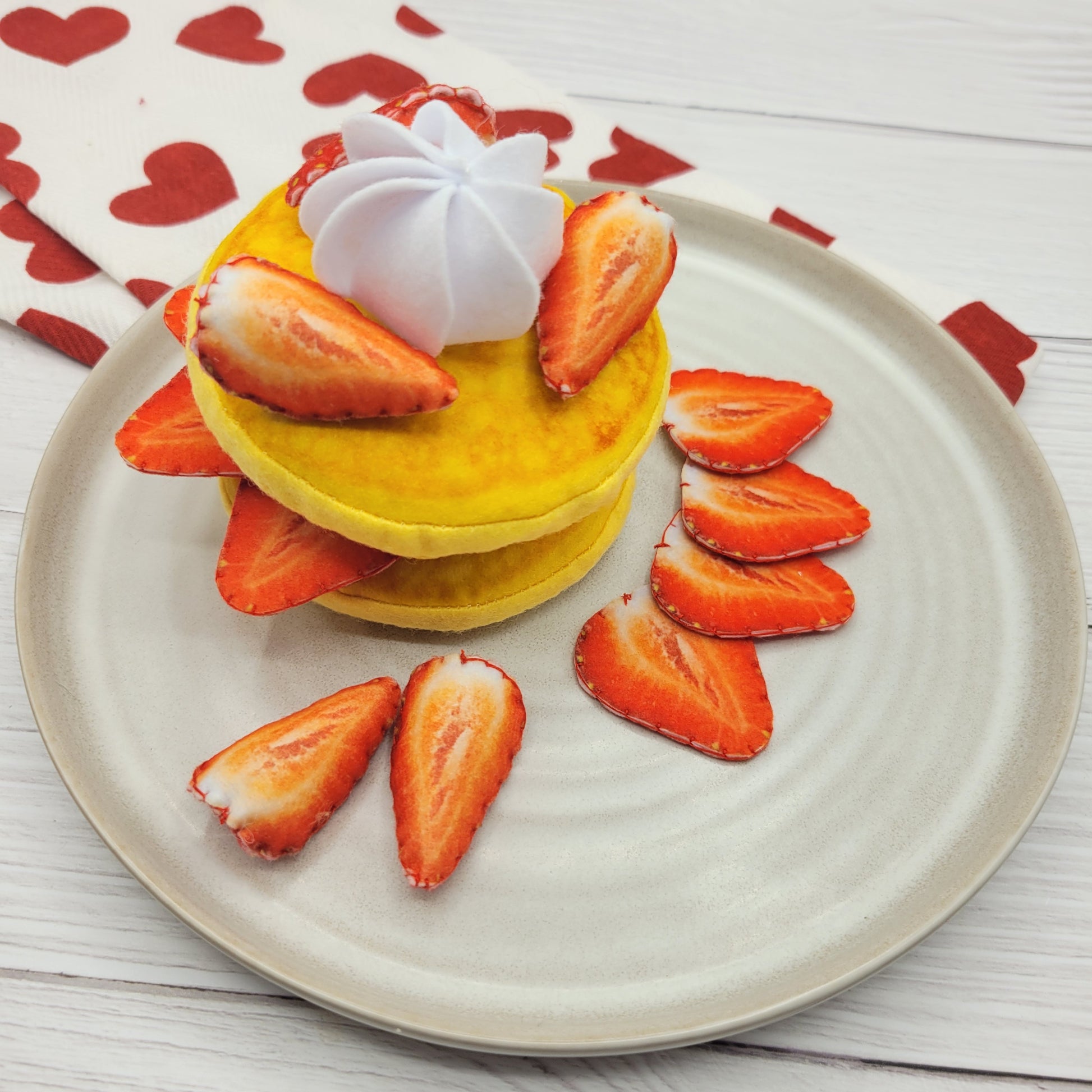 Pretend play strawberry slice plush fruit food