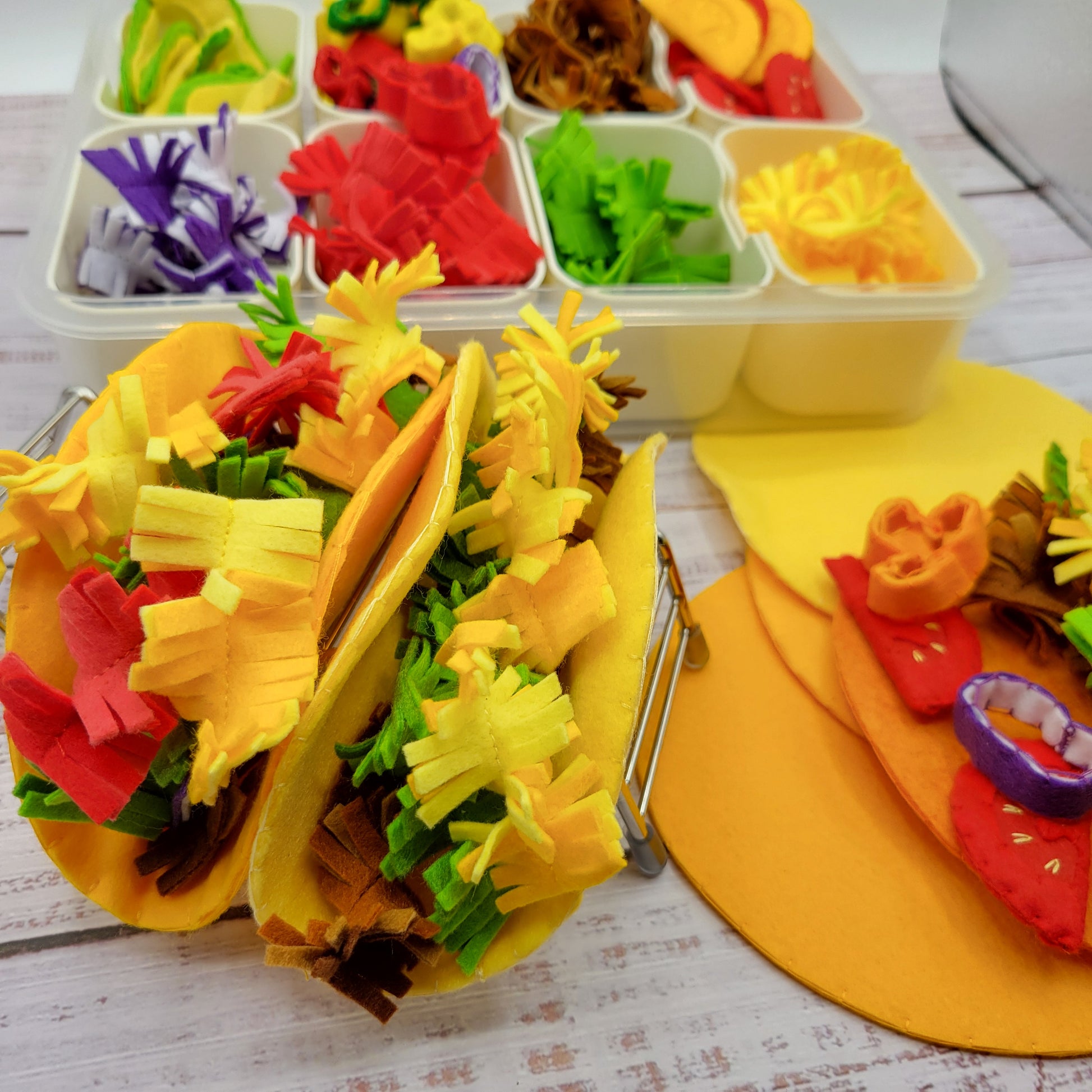Felt taco plush with filling detail