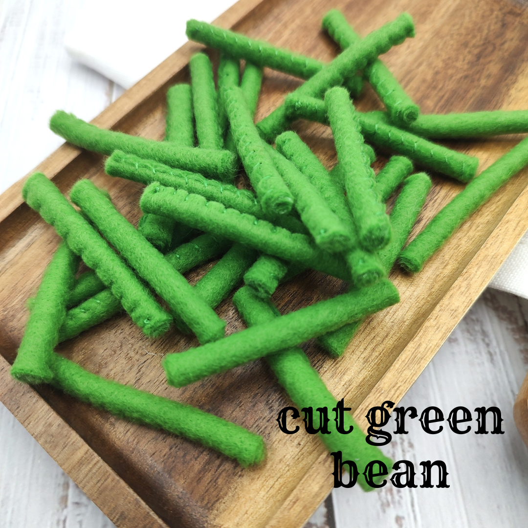 Green bean felt play food vegetable