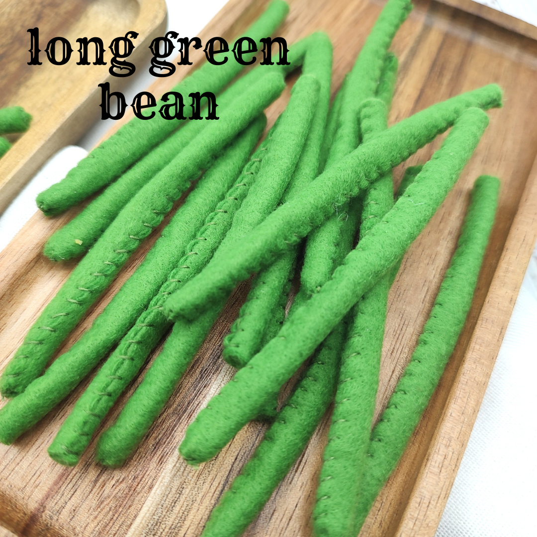 Green bean felt play food vegetable