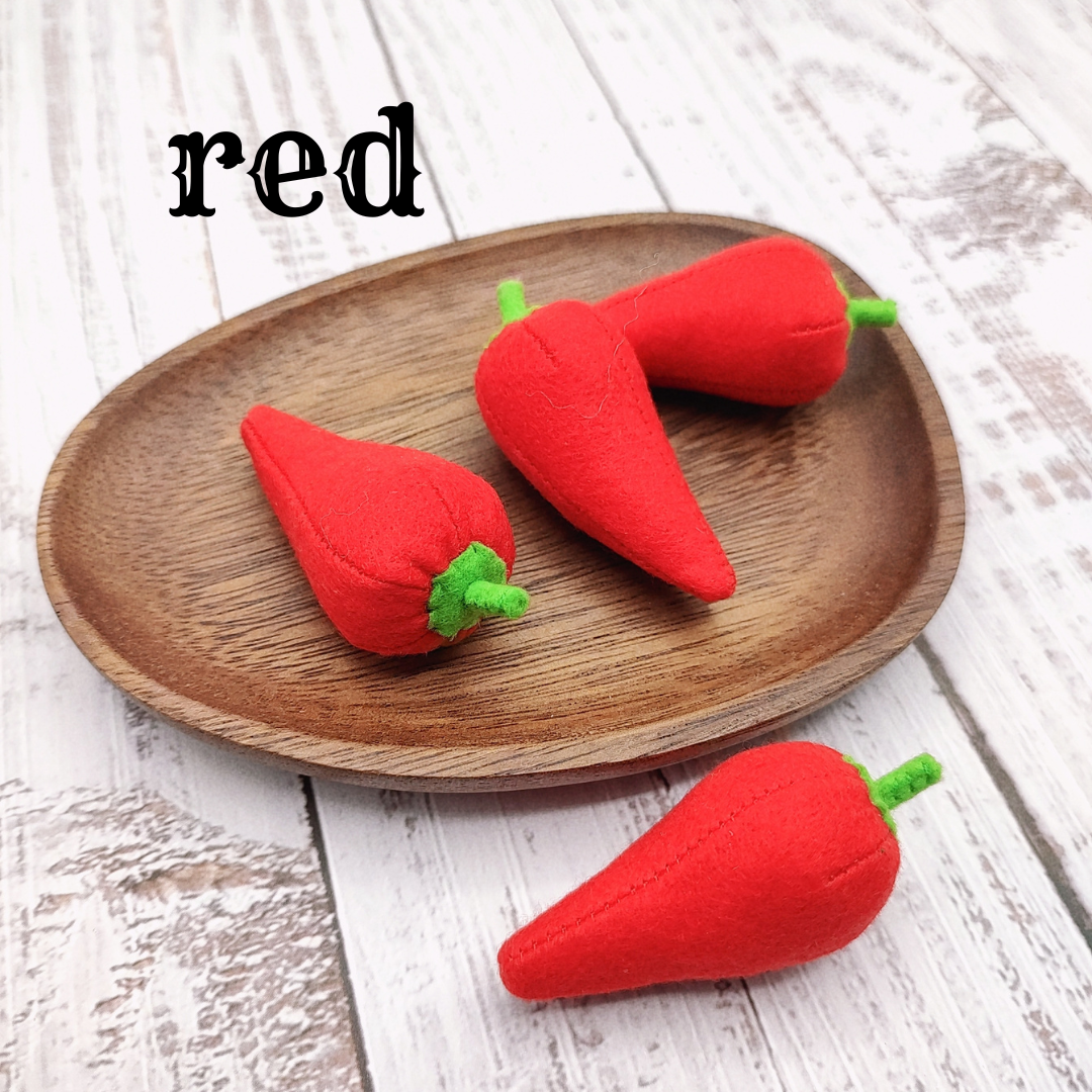 Mini sweet pepper felt play food vegetable