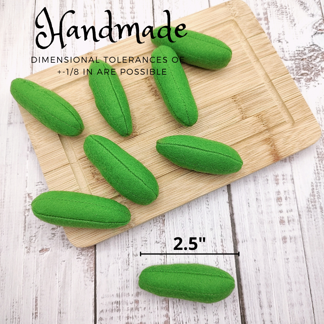 Mini cucumber felt play food vegetable