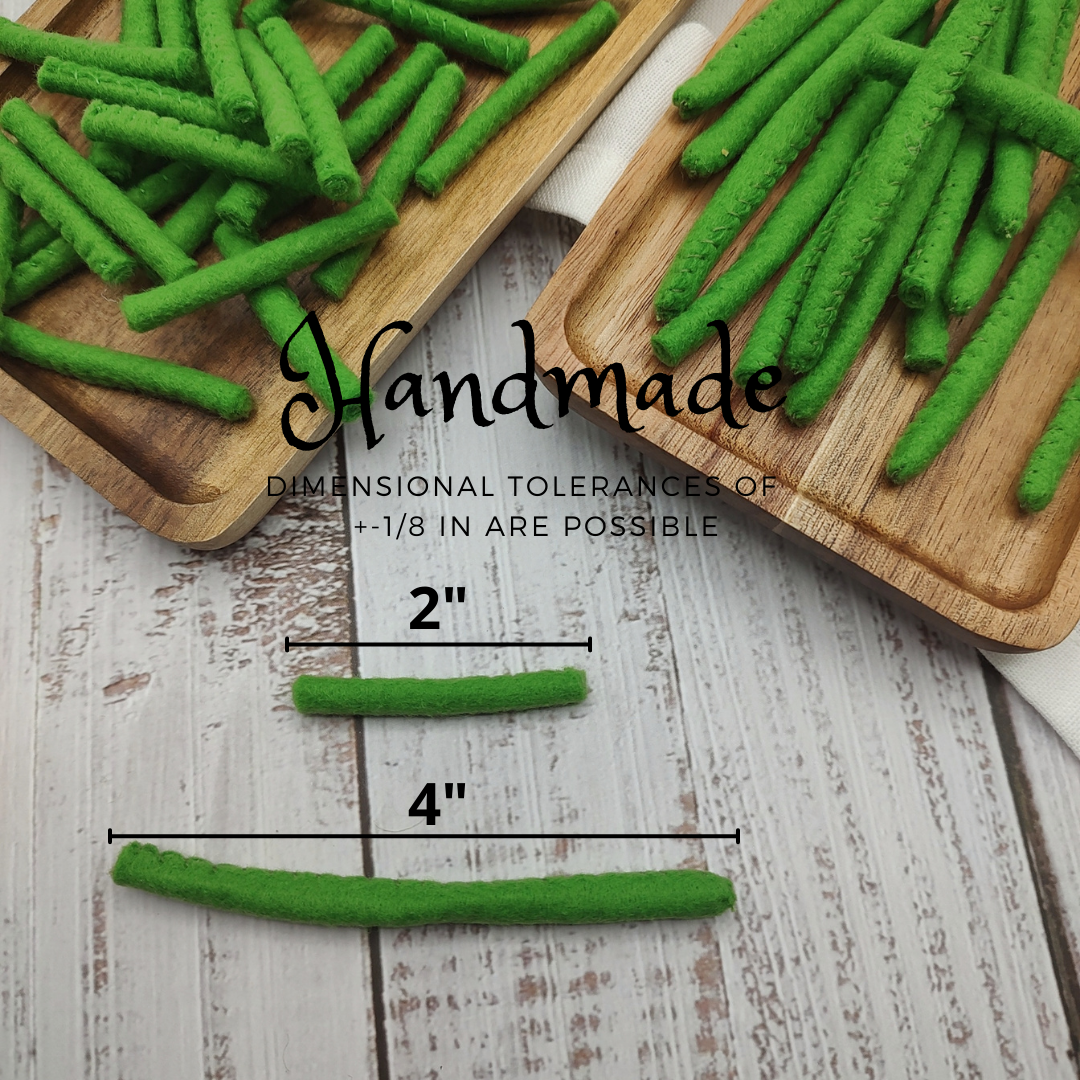 Green bean felt play food vegetable