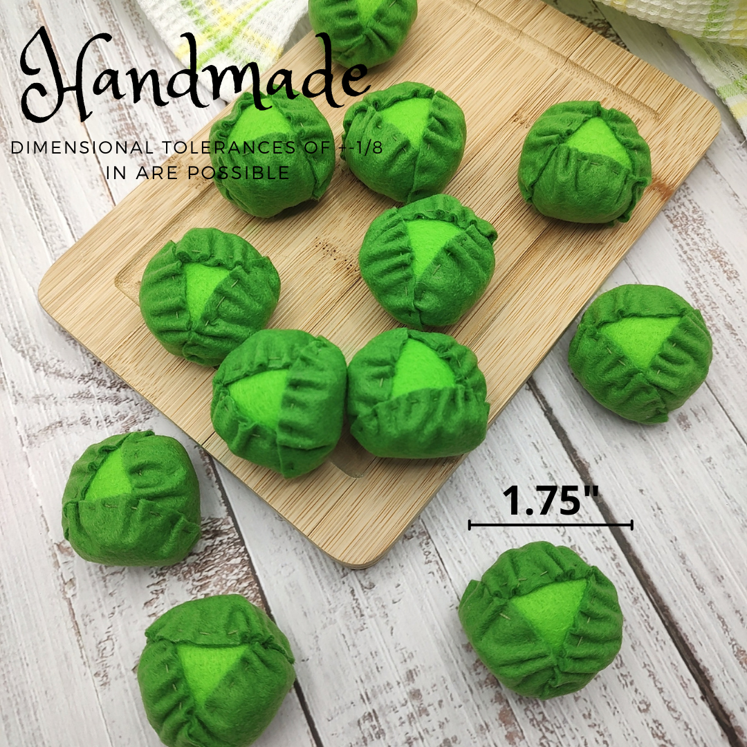 Brussel sprouts felt play food vegetable