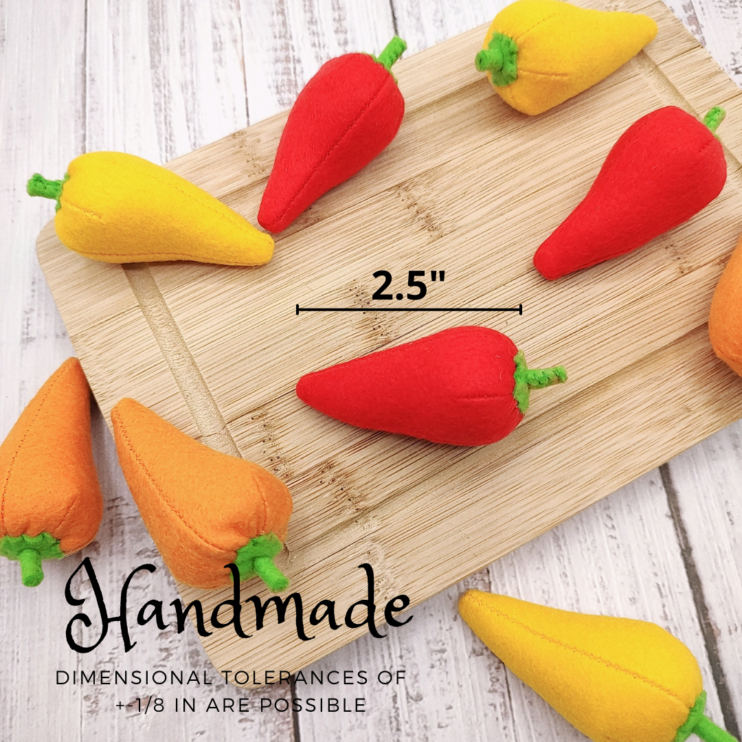 Mini sweet pepper felt play food vegetable