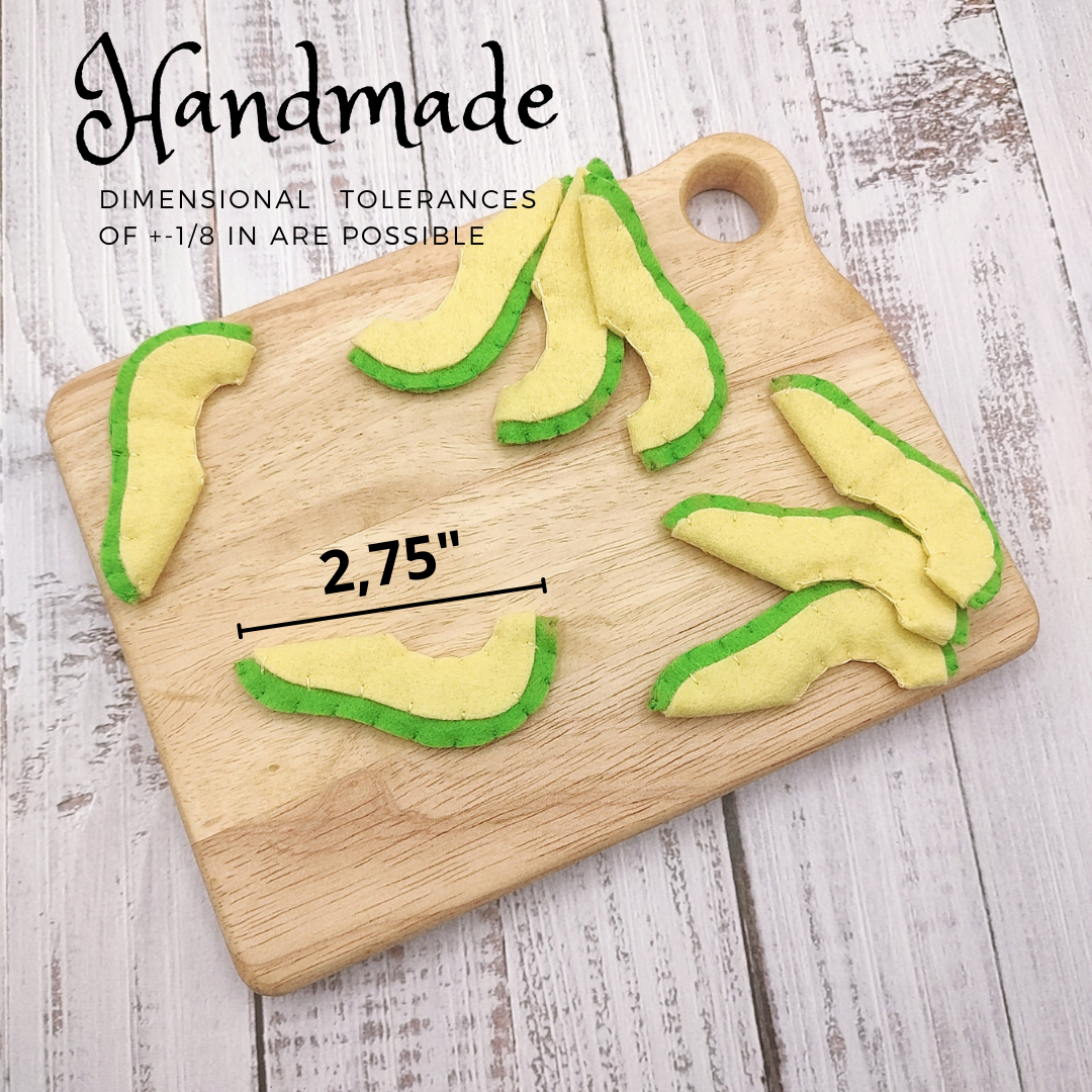 Avocado slice felt play food vegetable