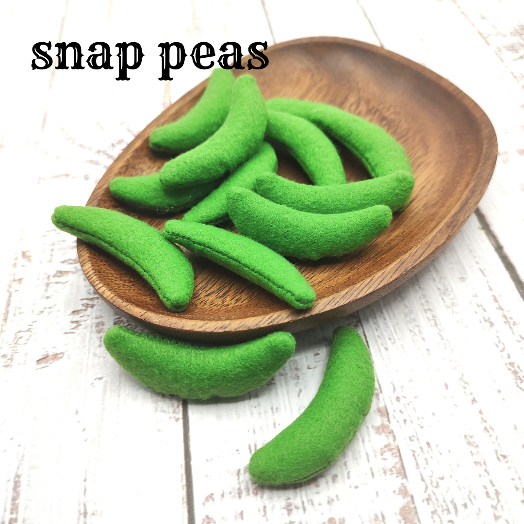 Snap peas felt play food vegetable