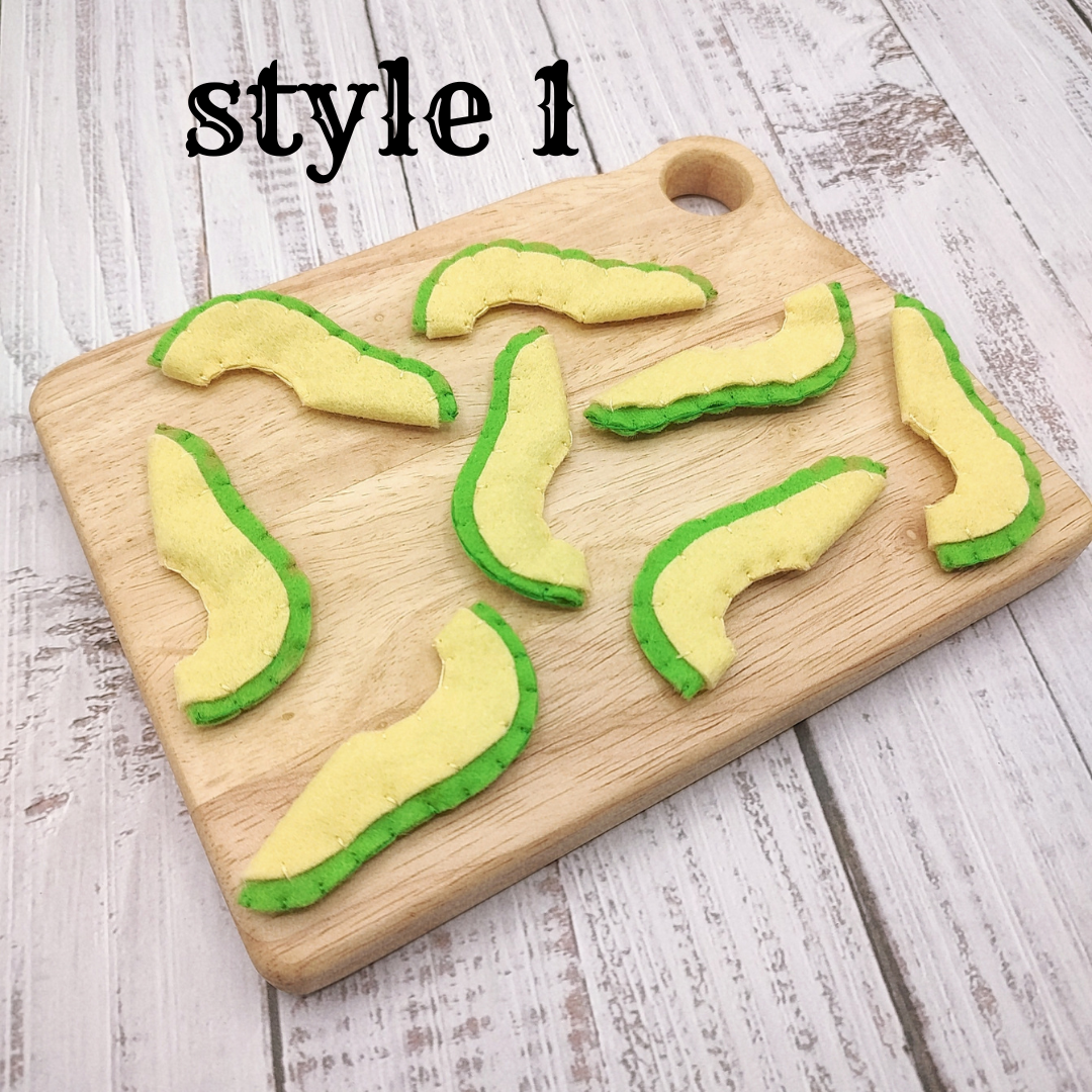 Avocado slice felt play food vegetable