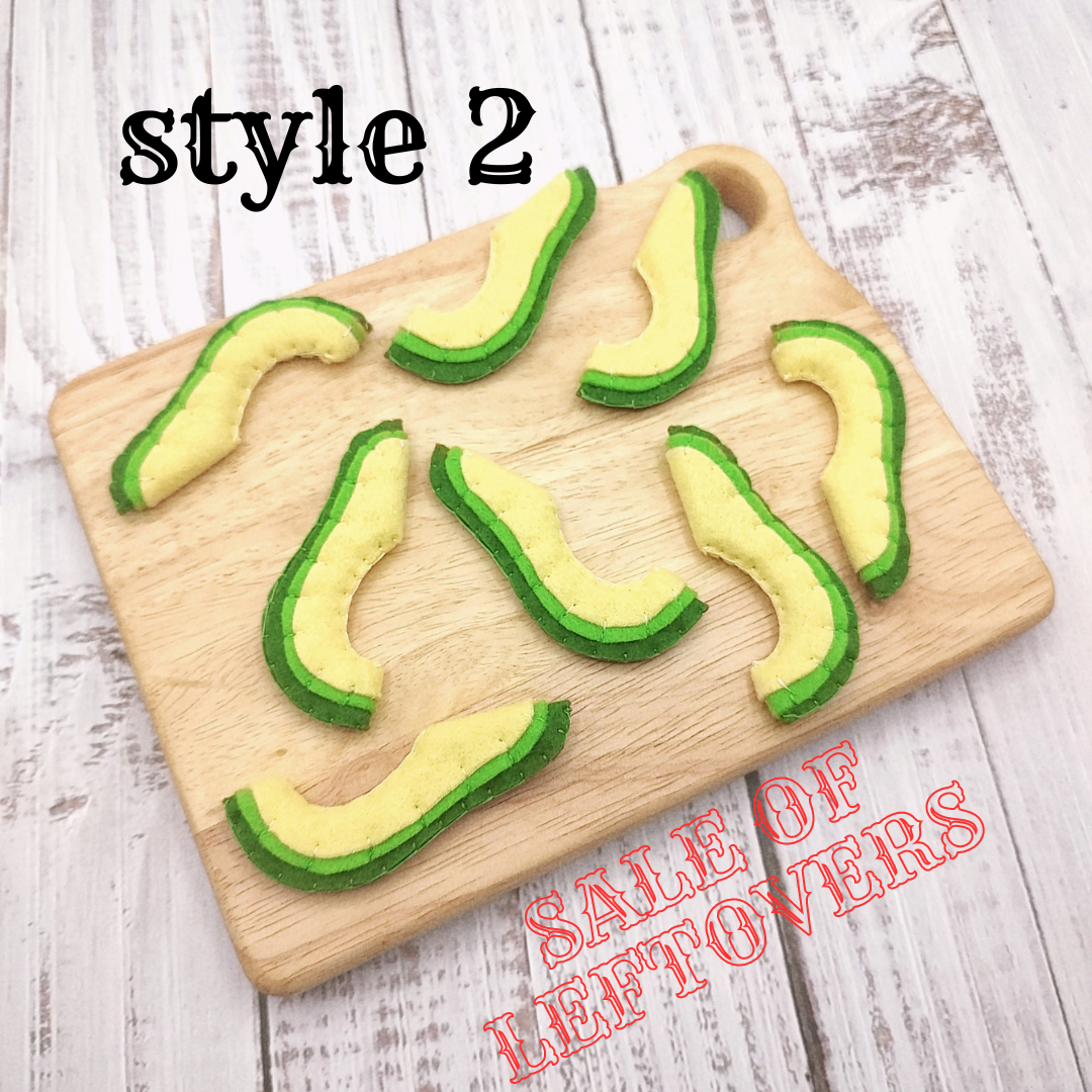 Avocado slice felt play food vegetable