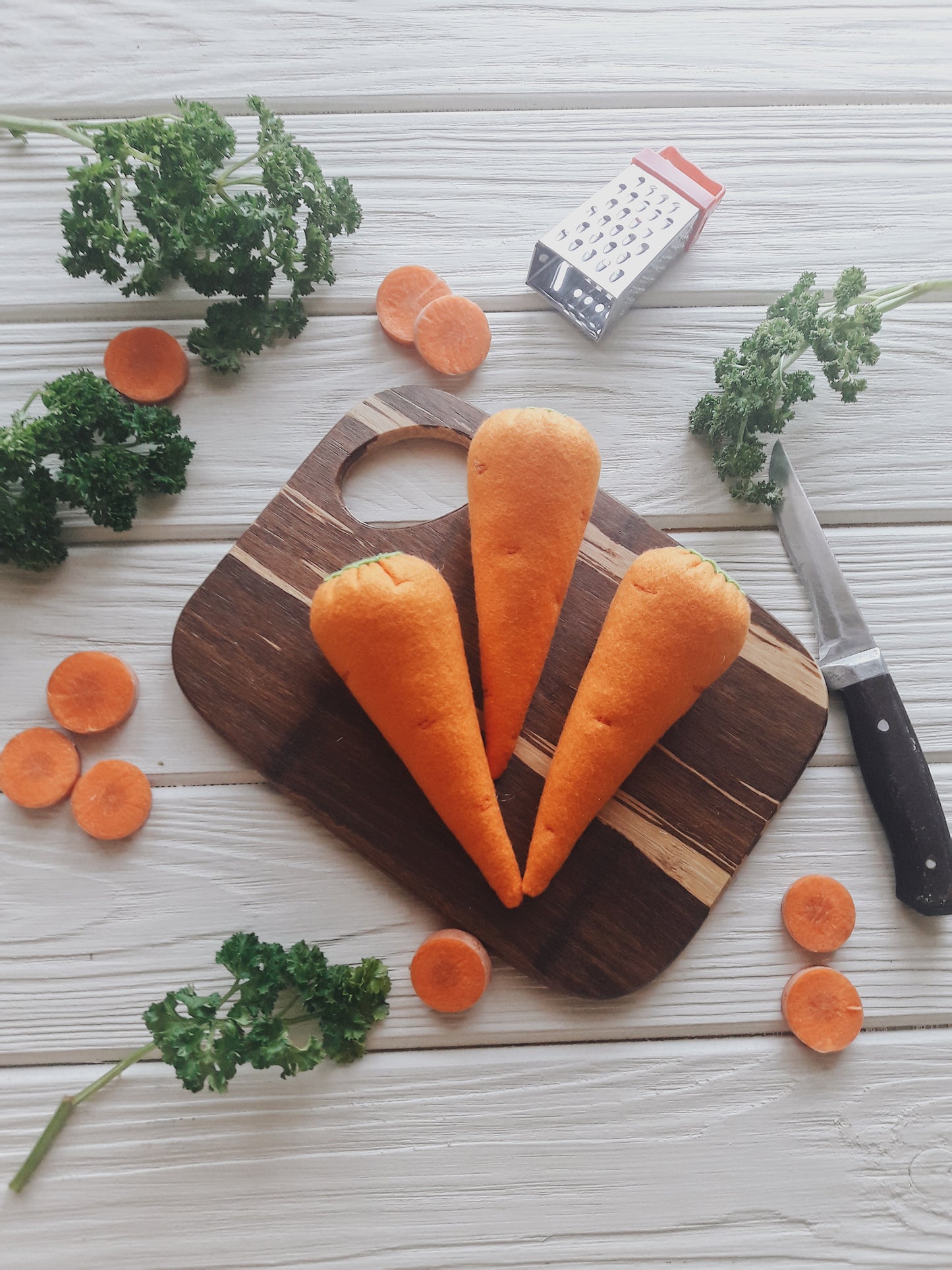 Carrot play food, felt food vegetables