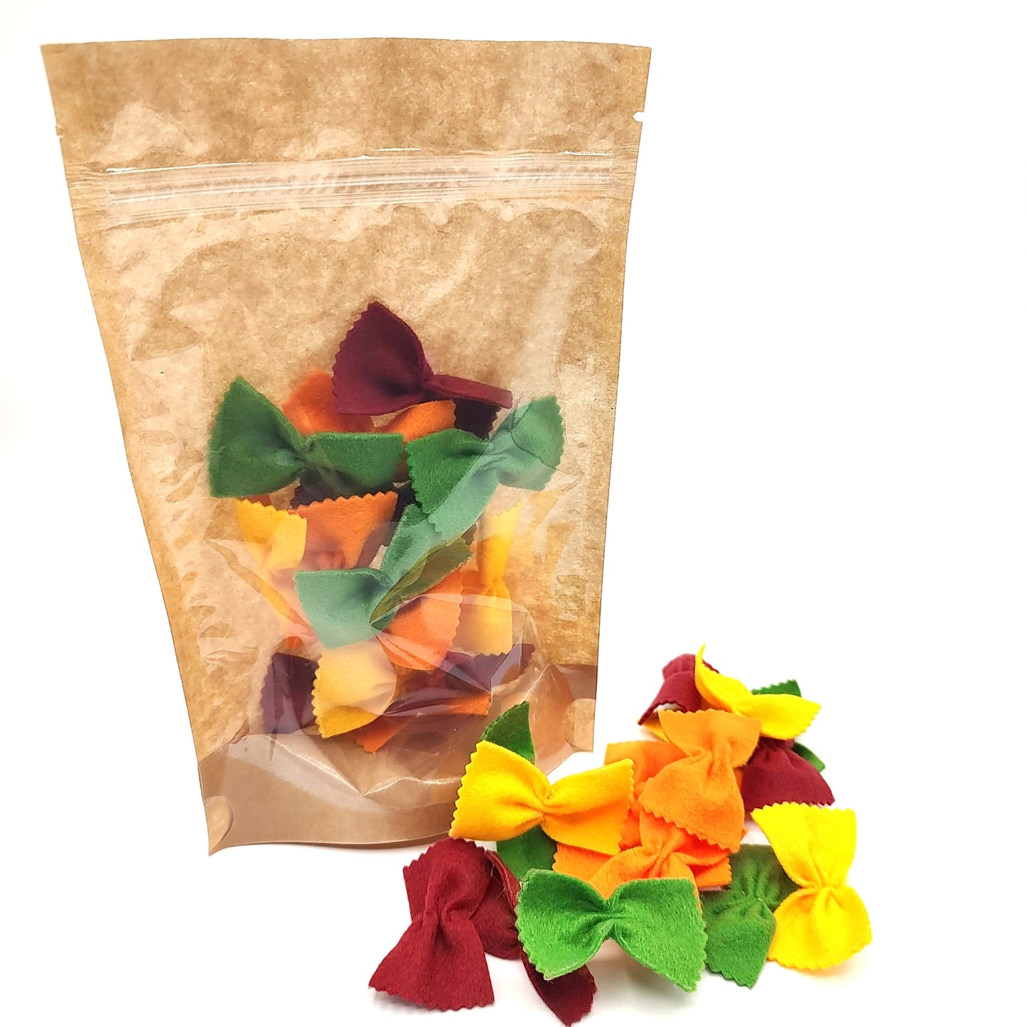 Pasta multi colored farfalle, bow tie play food