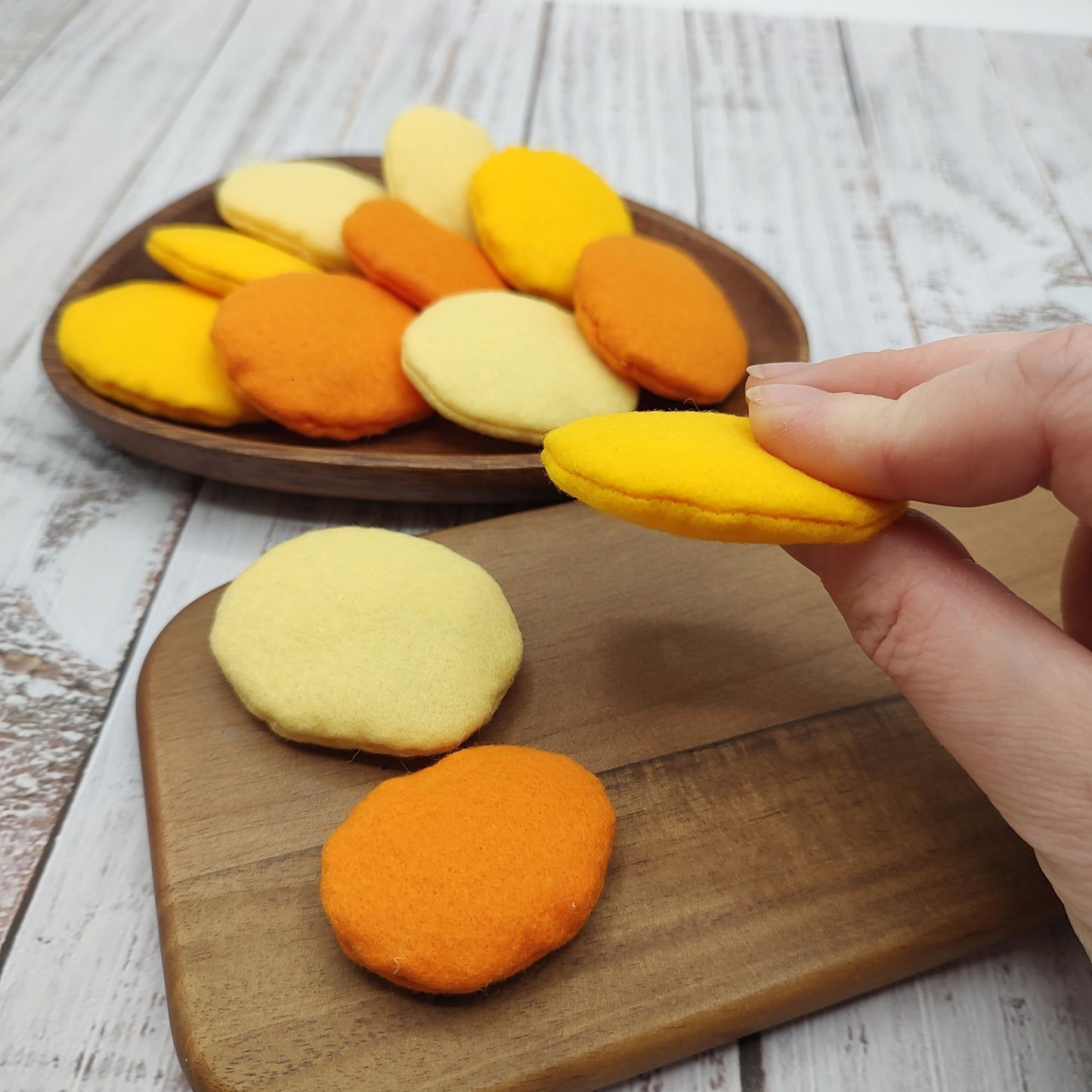 Baked slice potatoes, roasted sweet potato play food