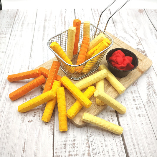 French fries handmade "cutting", roasted sweet potato play food