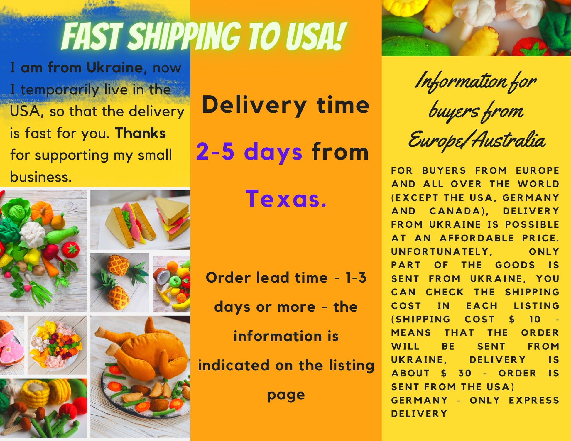 Delivery rules for pretend play food