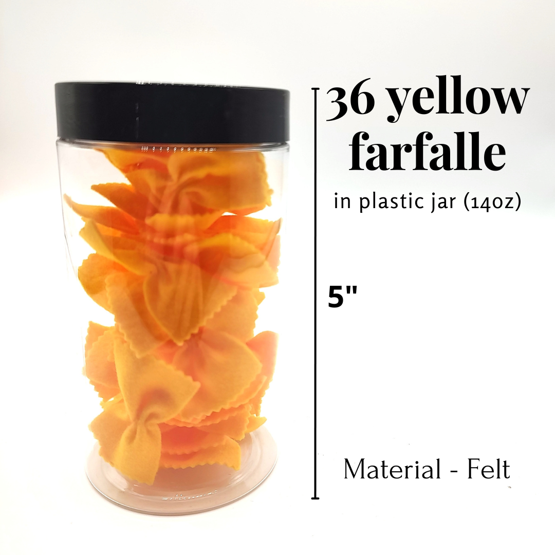 Pasta yellow farfalle, bow tie play food