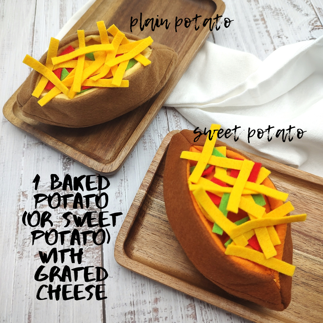 Baked swet potato play food