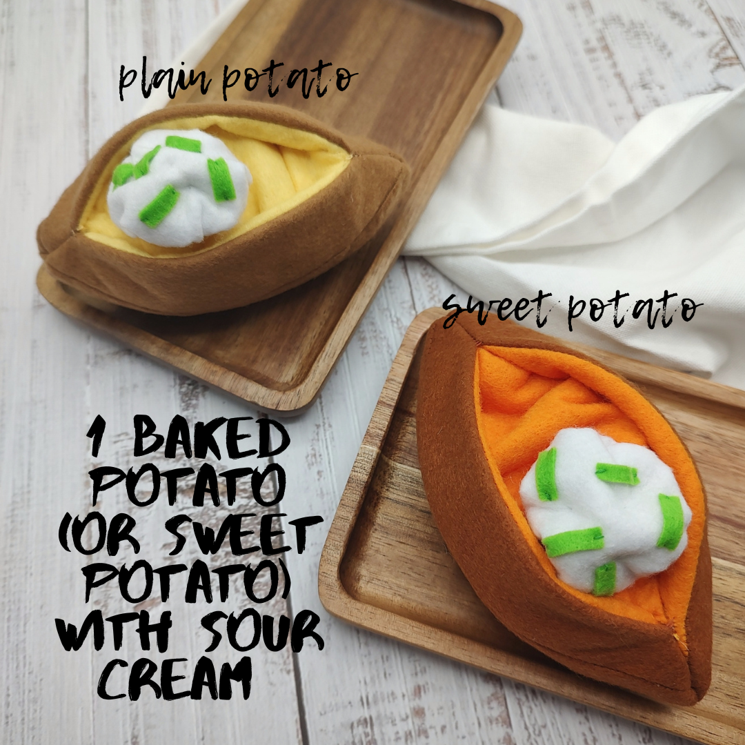 Baked swet potato play food