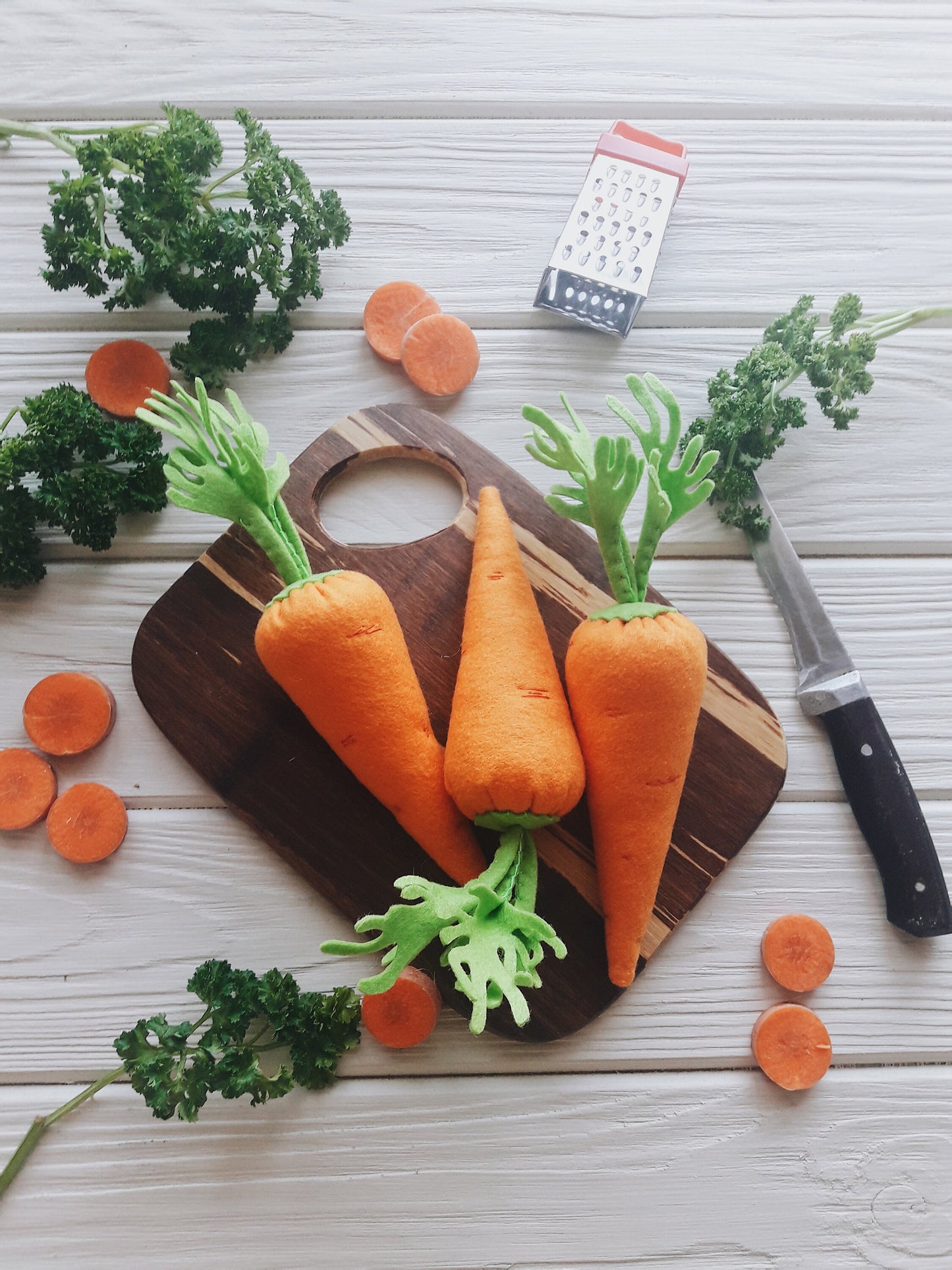 Carrot play food, felt food vegetables