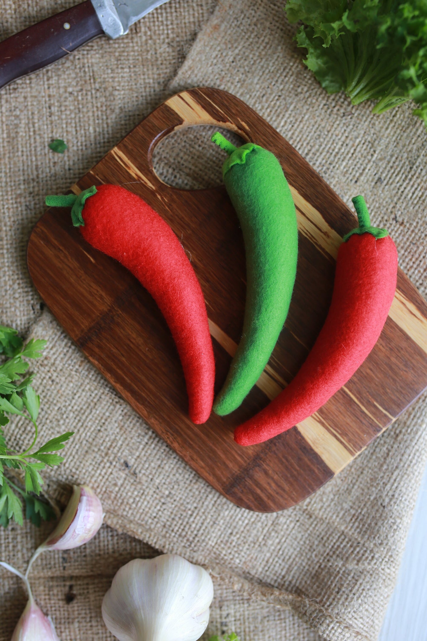 Pepper chili play food, felt food vegetables