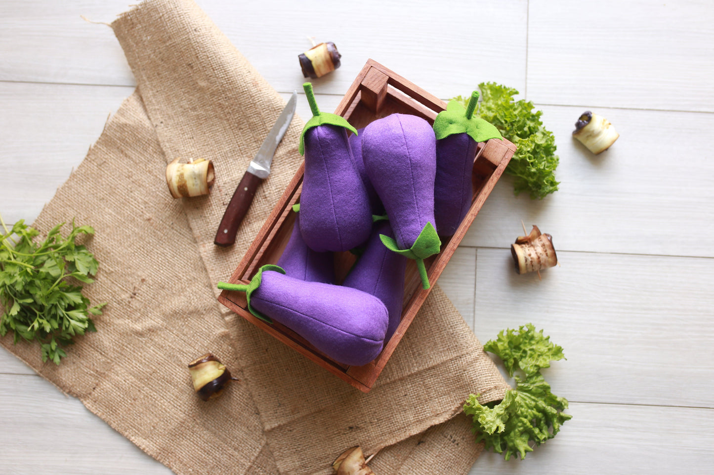 Eggplant felt vegetables