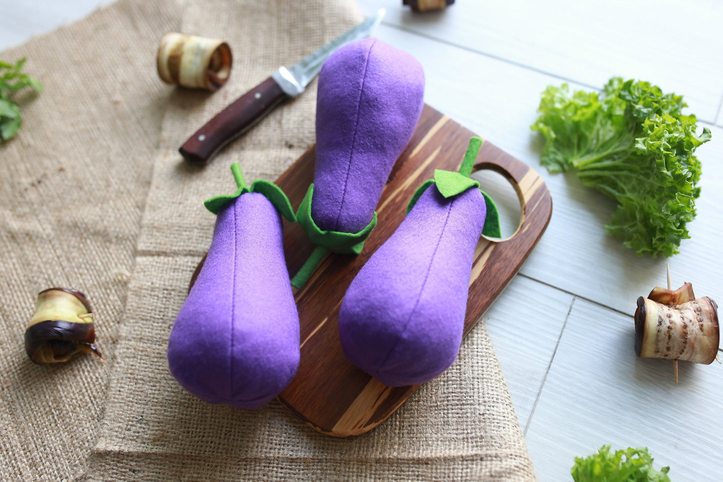 Eggplant felt vegetables