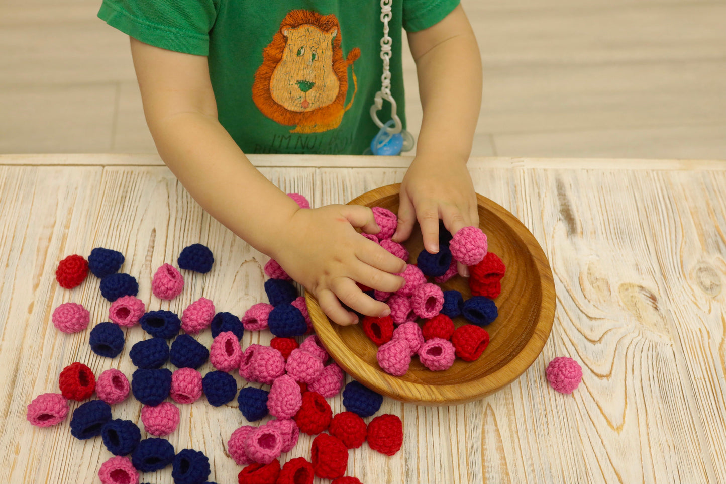 Raspberry play food (crochet berries, fruit, pretend play kids kitchen, plush toy, cooking toys, doll fake food, farmers market for baby)